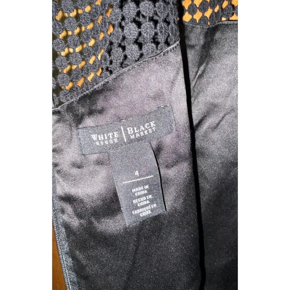 White House Black Market Crochet Sheath Dress sz 4